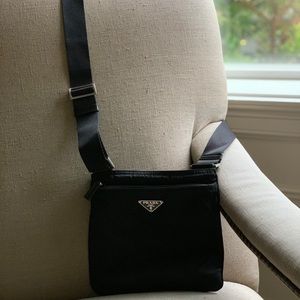 Authentic Prada nylon crossbody bag Black GUC